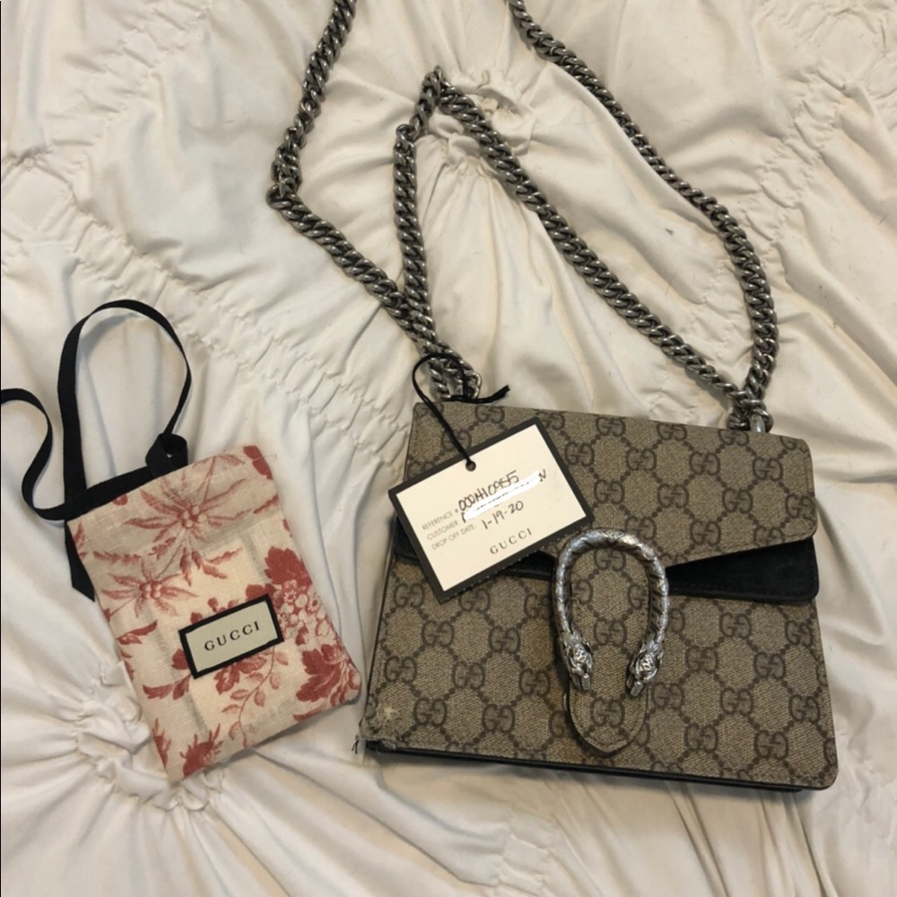 Gucci Dionysus GG Supreme Mini (Black/Ebony Suede)